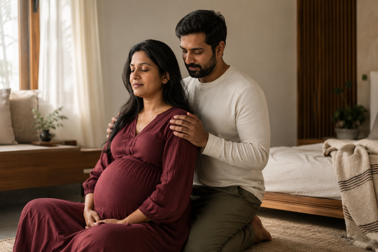 A couple preparing together for birth and postpartum